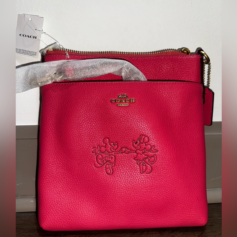 Coach x Disney Red Leather Crossbody Bag